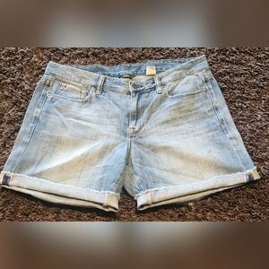 J CREW Selvedged Medium Wash DIstressed Cuffed Women's Denim Short Sz. 30**